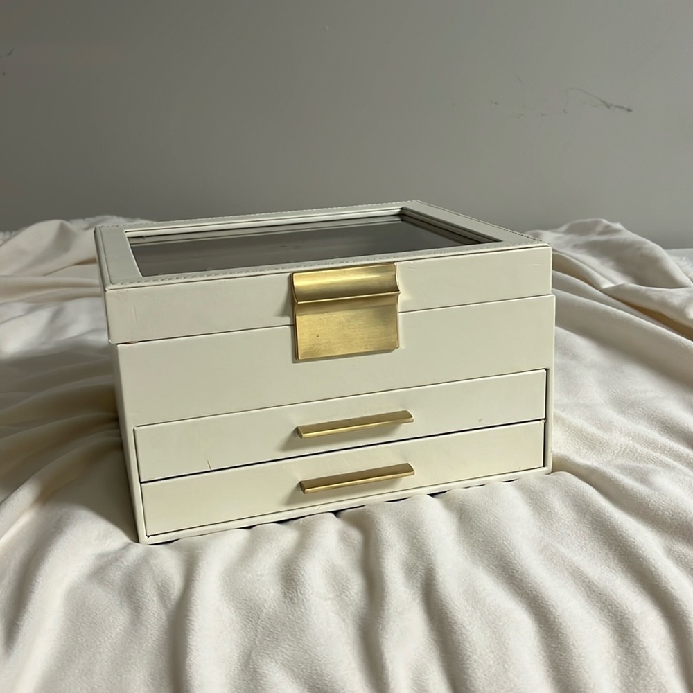 Cream colored jewelry box